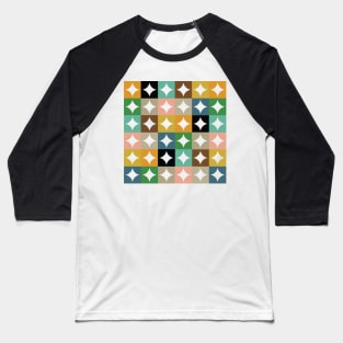 Retro Circles and Diamonds Baseball T-Shirt